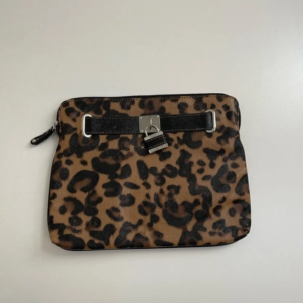NWT Nine West Leopard Clutch or Makeup Bag